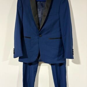 Mens royal blue  Tuxedo with Black Accents NWOT